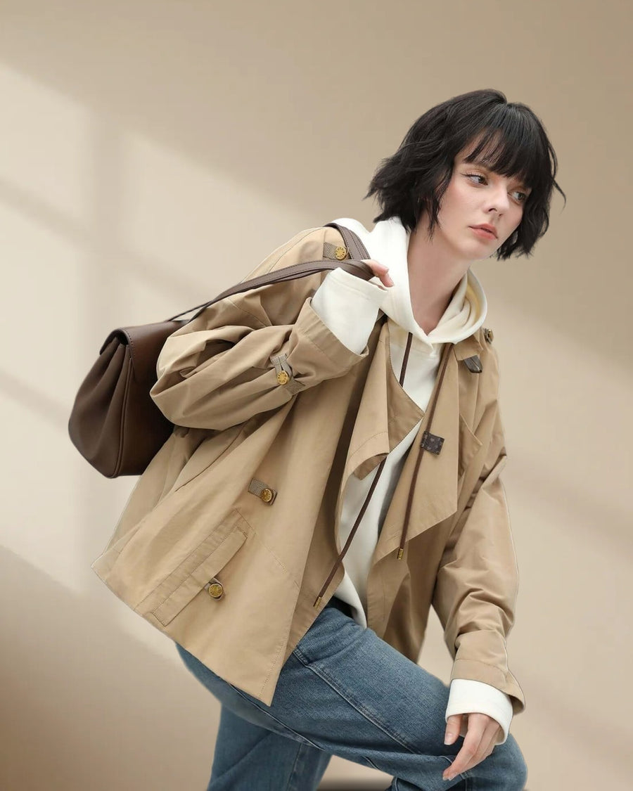Short Khaki Trench Coat