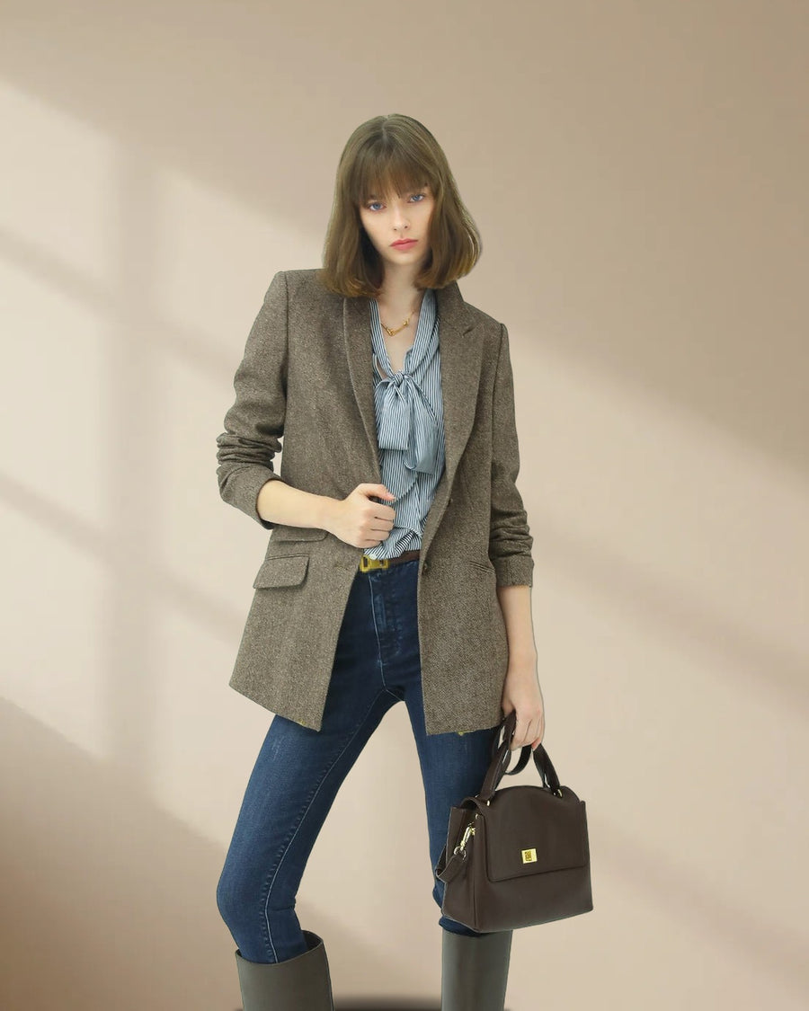 Vintage Brown Wool Blazer