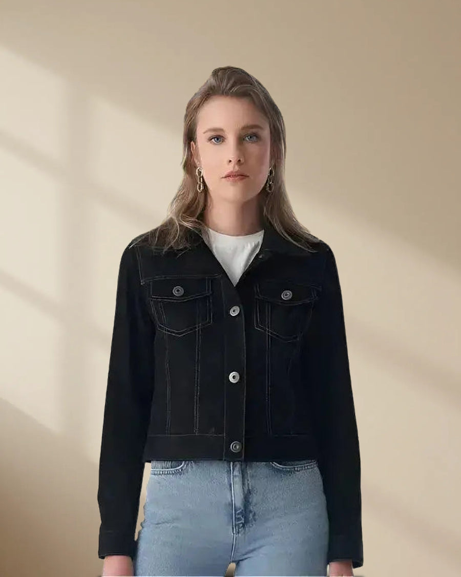 Women’s Black Western Suede Jacket