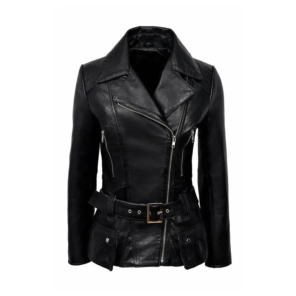 Women’s Vintage Leather Biker Jacket, picture 4 of 6