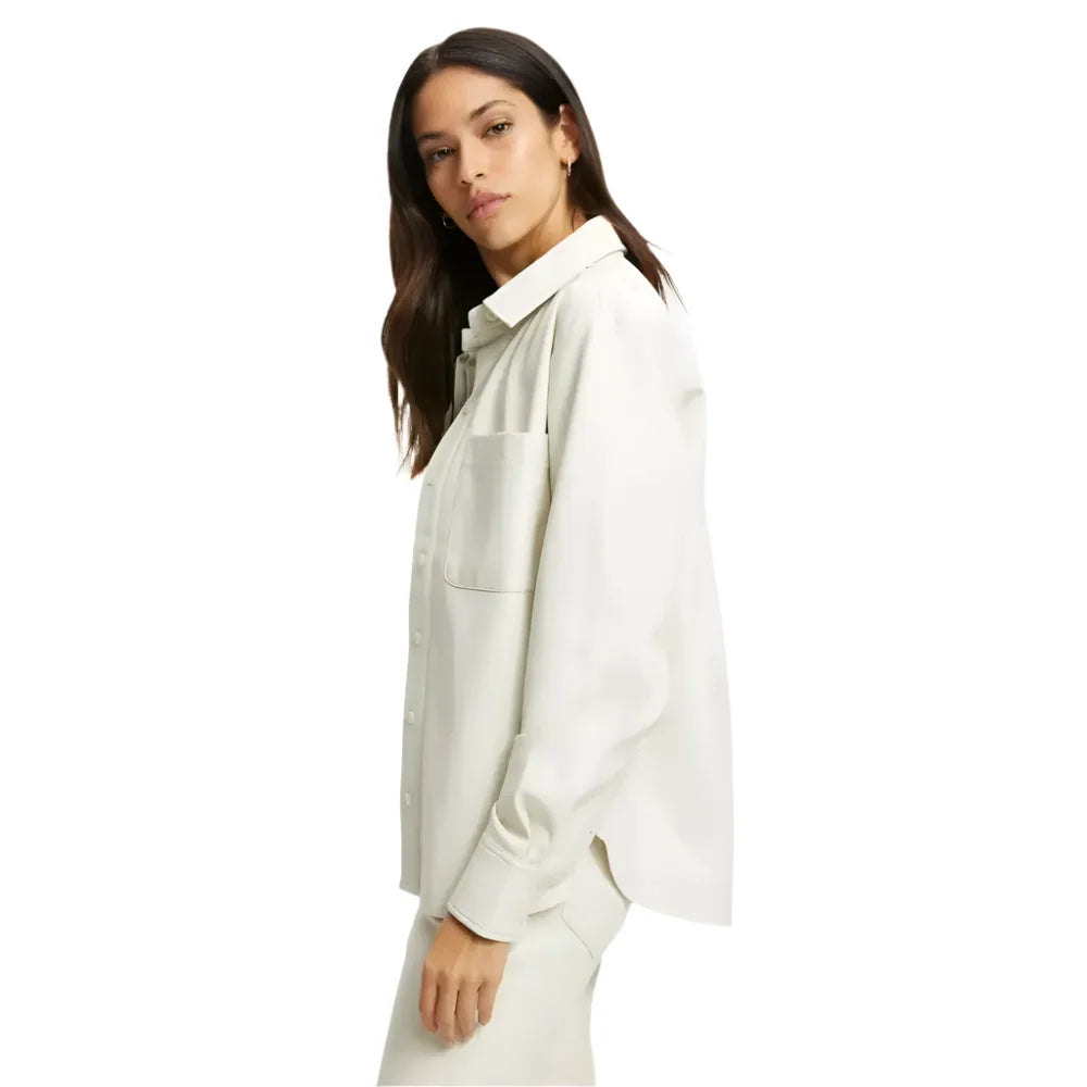 Women’s White Full Sleeve Leather Shirt, picture 4 of 4